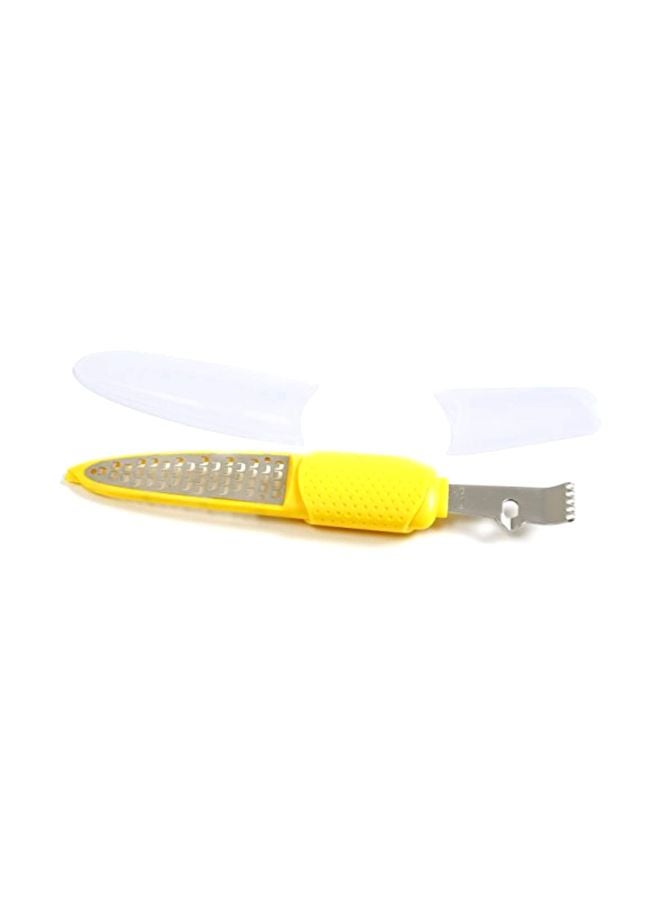 Stainless Steel Grater Yellow/Blue 7.5x1.25x0.5inch