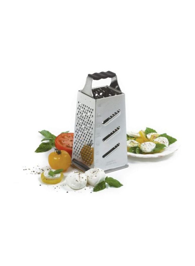 Stainless Steel Grater With Catcher Silver 10inch