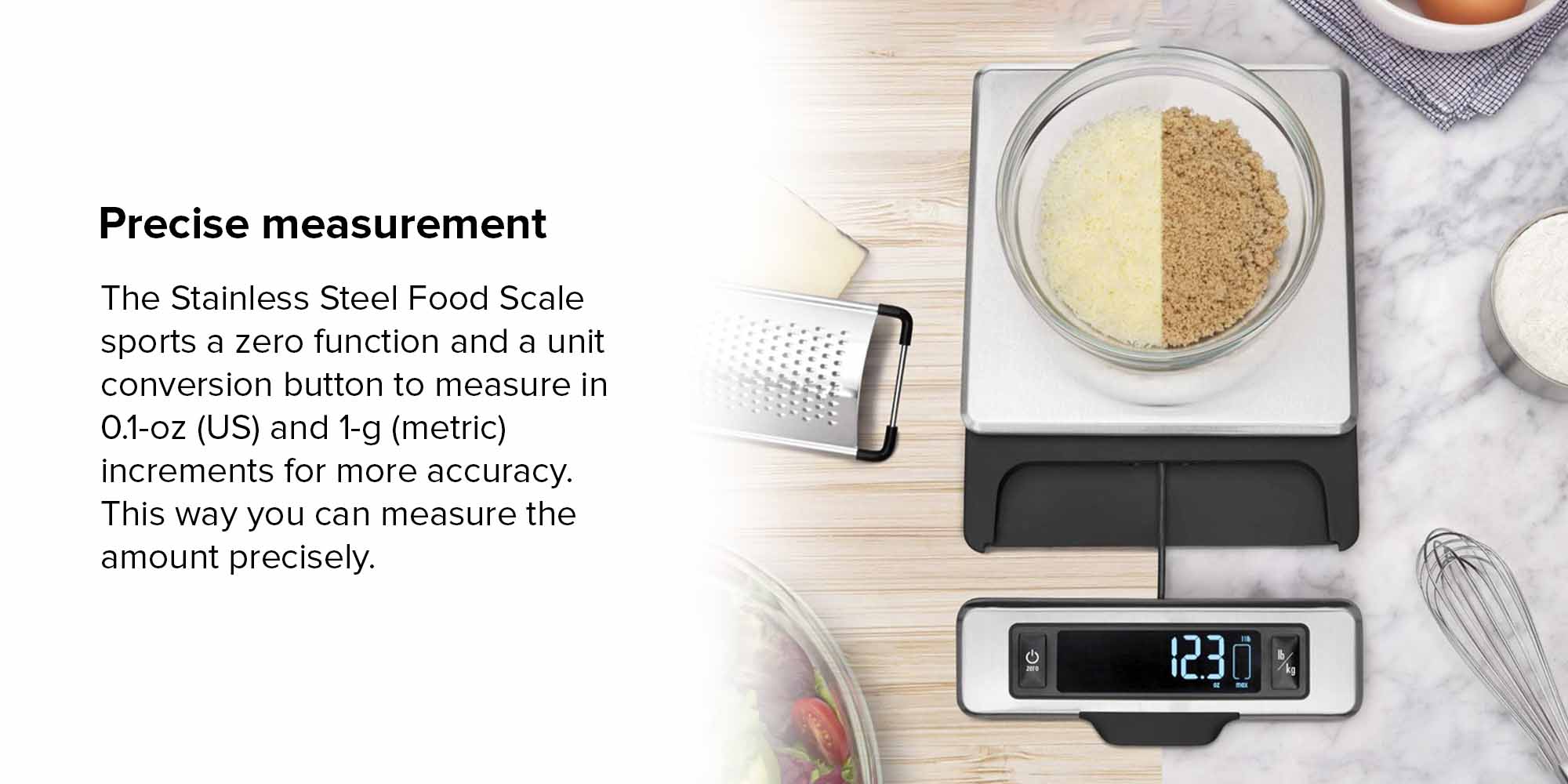 Stainless Steel Food Weighing Scale White 500grams