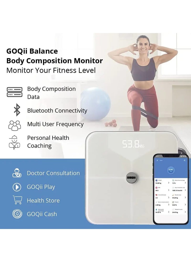 Balance Digital Weighing Scale with 3 Months Personal Coaching |Complete Digital Body Composition Monitor Including BMI, Skeletal Muscle, Protein, Fat and Other Key Body Composition