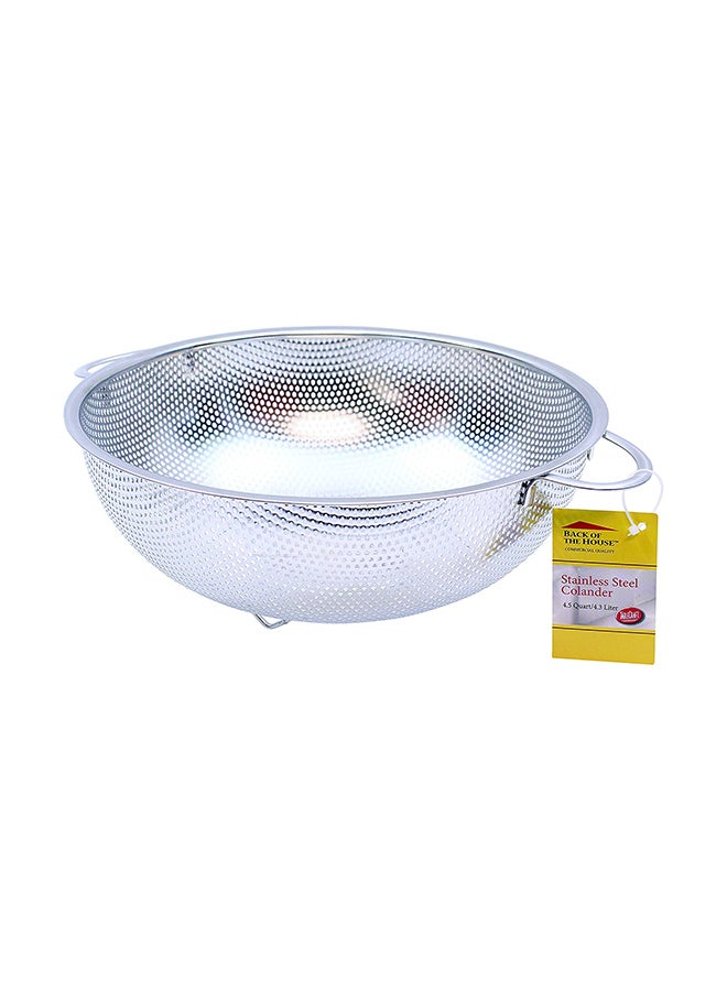 Stainless Steel Colander With Handles silver