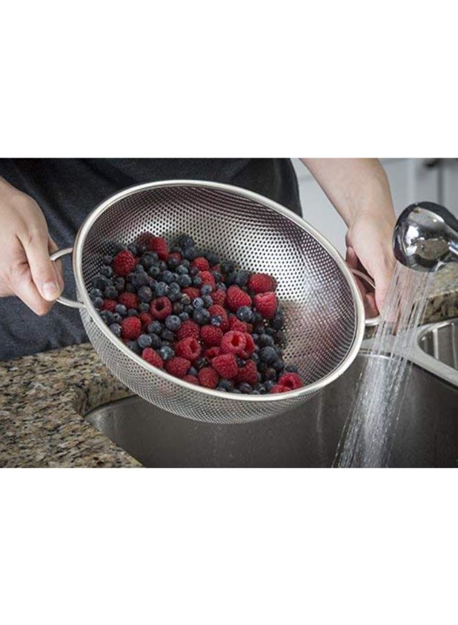 Stainless Steel Colander With Handles silver