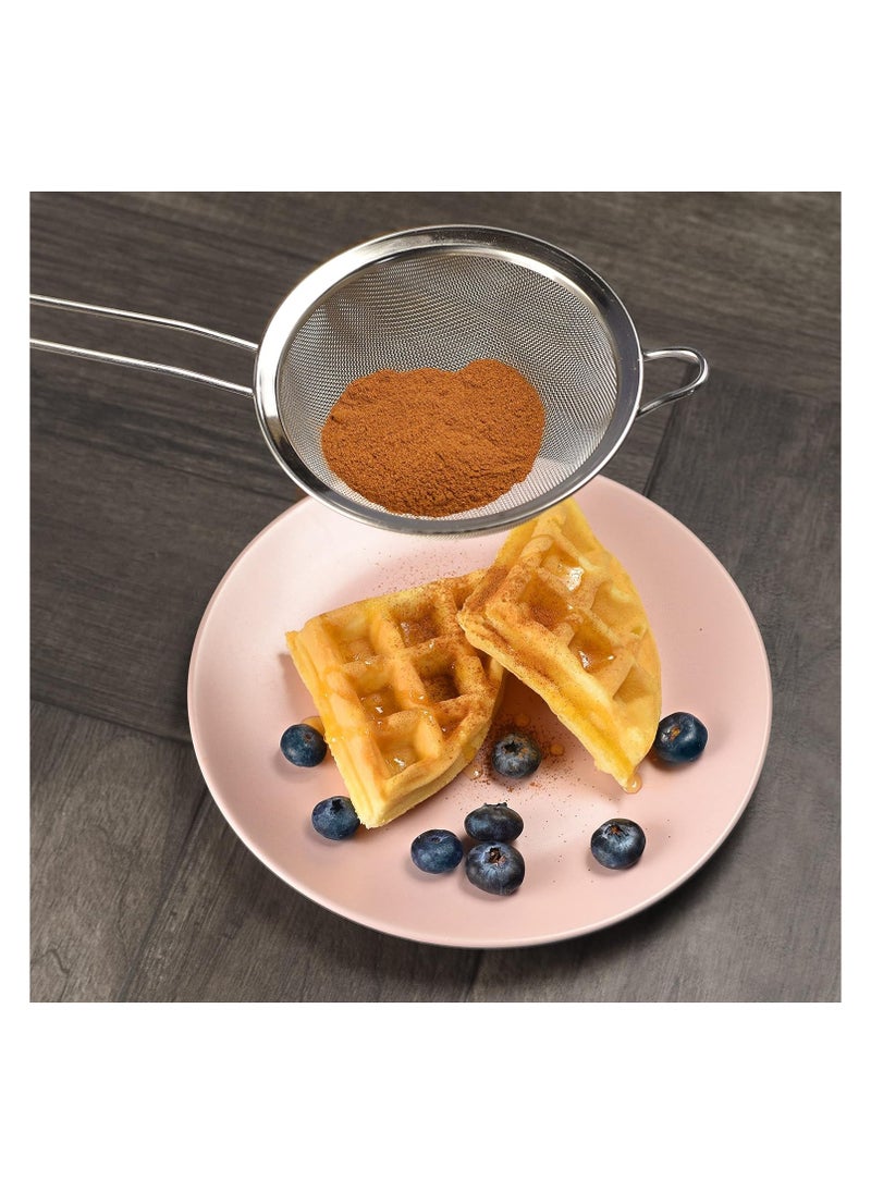 12 PCS Stainless Steel Fine Mesh Strainer Set - Small Medium & Large Sizes with Long Handles for Tea Coffee Juice Rice Vegetables & More  Durable Colander Sieve Sifters for Kitchen Use