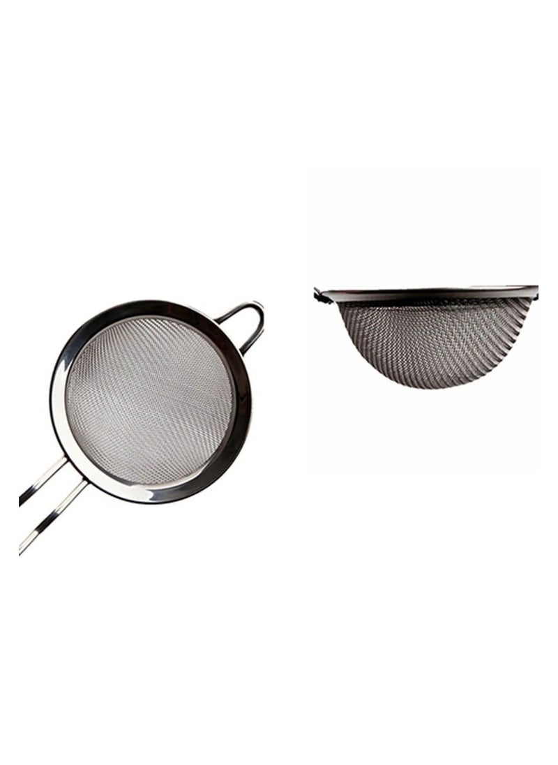 12 PCS Stainless Steel Fine Mesh Strainer Set - Small Medium & Large Sizes with Long Handles for Tea Coffee Juice Rice Vegetables & More  Durable Colander Sieve Sifters for Kitchen Use