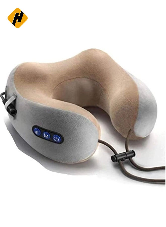 Rechargeable U Shaped Cervical Massage Pillow Neck Massager Vibration Pillow, Multifunctional Shoulder and Electric for Relax Muscles Fatigue