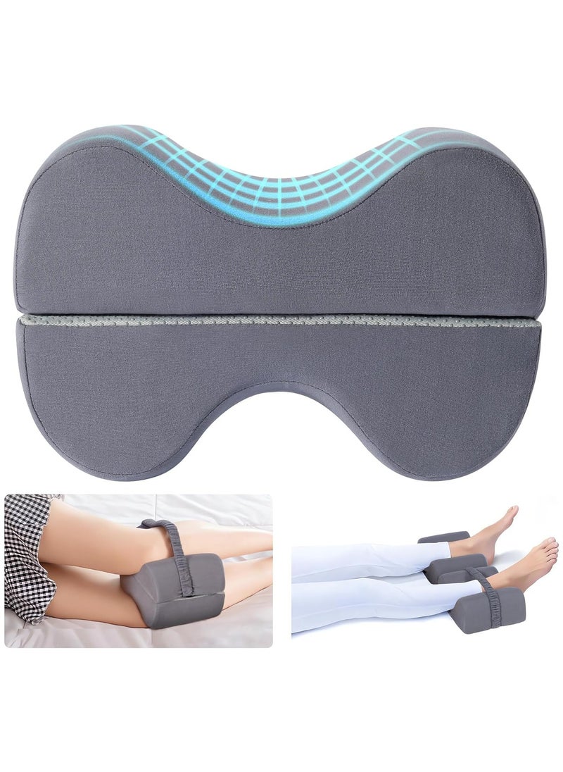 Knee Pillow,Knee Pillow for Sleeping On Side,with Elastic Strap,Relief from Pressure,2-in-1 Design Knee Support Pillow, for Spine Alignment/Hip/Back & Joint Pain Relief.