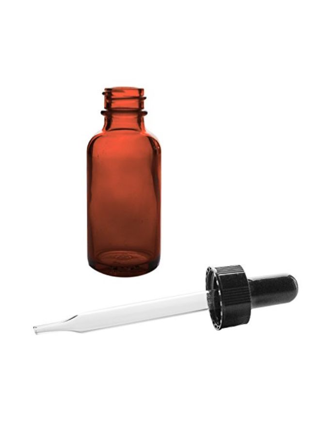 6-Piece Glass Eye Dropper Dispenser Black/Brown 200grams