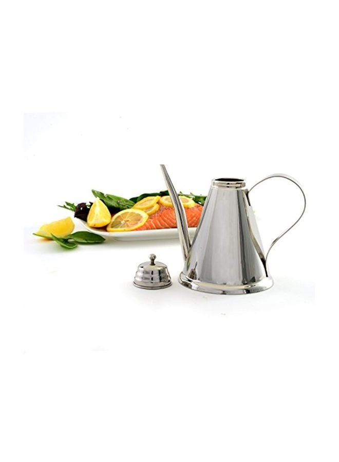 Designer Oil Can Silver 5.75x6.75x4.25inch
