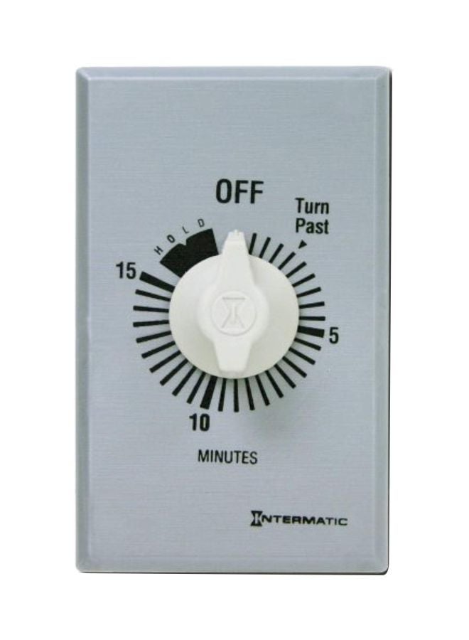 Spring Loaded Wall Timer Silver 1.75x1.25x4.125inch