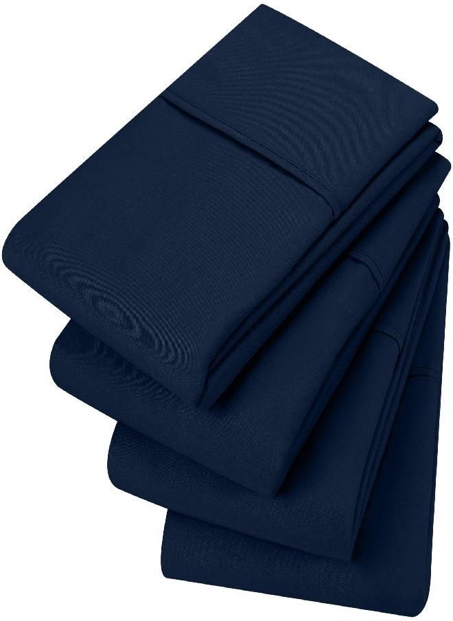 Utopia Bedding Standard Pillowcases - 4 Pack - Envelope Closure - Soft Brushed Microfiber Fabric - Shrinkage and Fade Resistant Pillow Covers Standard Size 20 X 26 Inches (Standard, Navy)