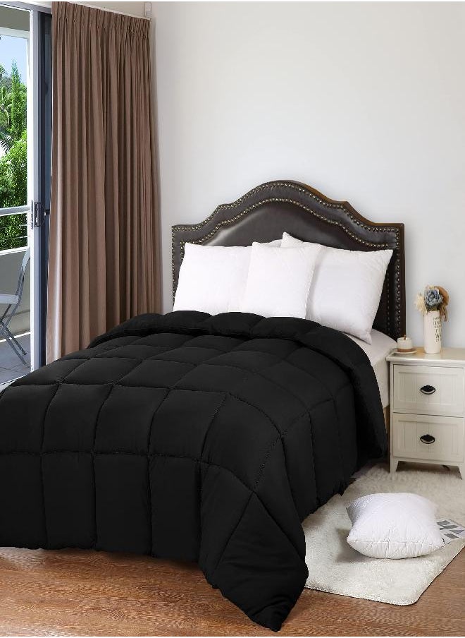 Utopia Bedding All Season 250 GSM Comforter - Plush Siliconized Fiberfill Comforter King Size - Box Stitched (King/Cal King, Black)