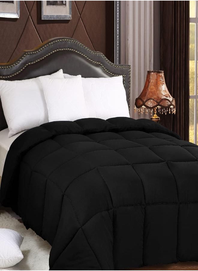 Utopia Bedding All Season 250 GSM Comforter - Plush Siliconized Fiberfill Comforter King Size - Box Stitched (King/Cal King, Black)