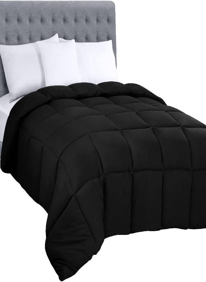 Utopia Bedding All Season 250 GSM Comforter - Plush Siliconized Fiberfill Comforter King Size - Box Stitched (King/Cal King, Black)