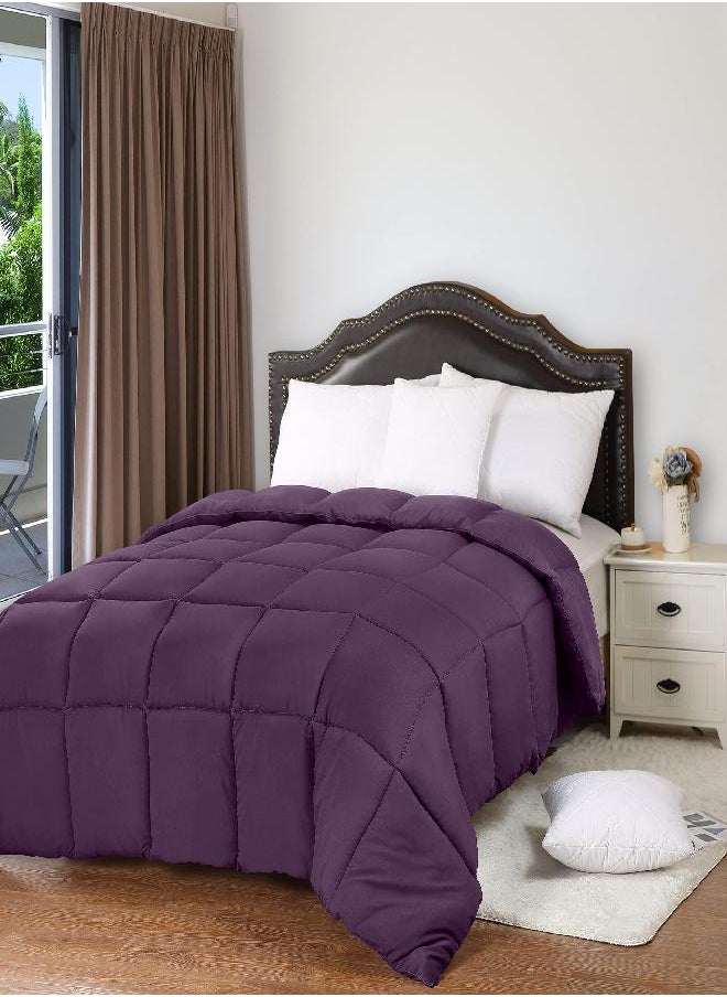 Utopia Bedding All Season 250 GSM Comforter - Plush Siliconized Fiberfill Comforter King Size - Box Stitched (King/Cal King, Plum)