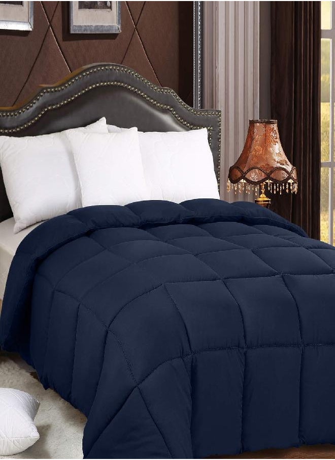 Utopia Bedding All Season 250 GSM Comforter - Plush Siliconized Fiberfill Comforter King Size - Box Stitched (King/Cal King, Navy)