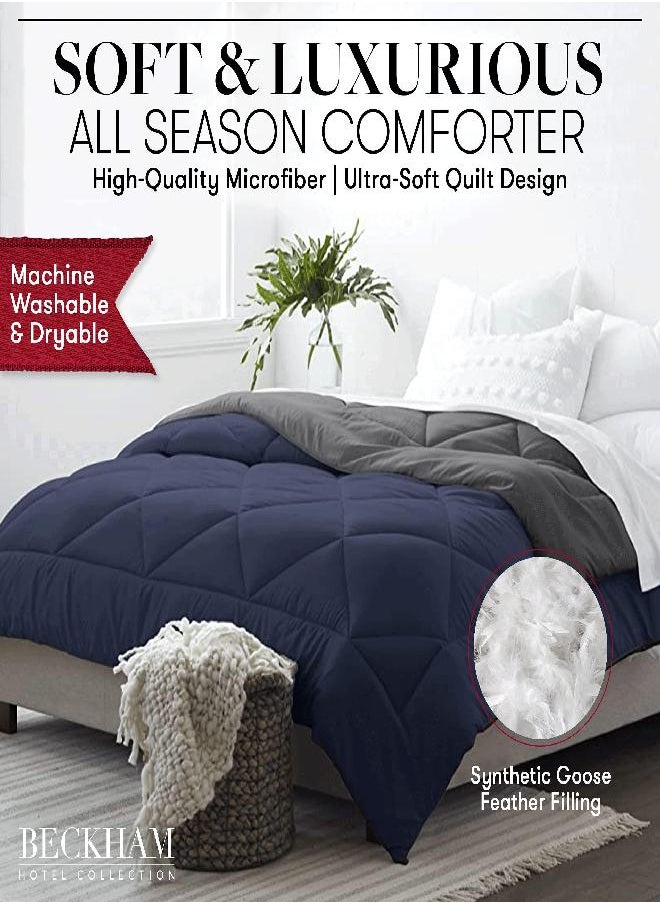 Utopia Bedding All Season Down Alternative Quilted King/Cal King Comforter - Duvet Insert with Corner Tabs - Machine Washable - Bed Comforter - Black