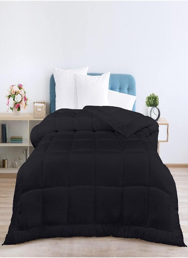 Utopia Bedding All Season Down Alternative Quilted King/Cal King Comforter - Duvet Insert with Corner Tabs - Machine Washable - Bed Comforter - Black