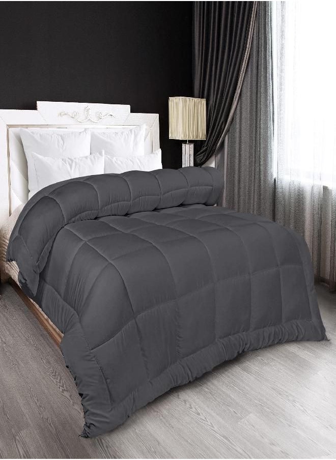 Utopia Bedding All Season Down Alternative Bed Comforter King Size Duvet Insert, Grey Comforter with Corner Tabs, Machine Washable