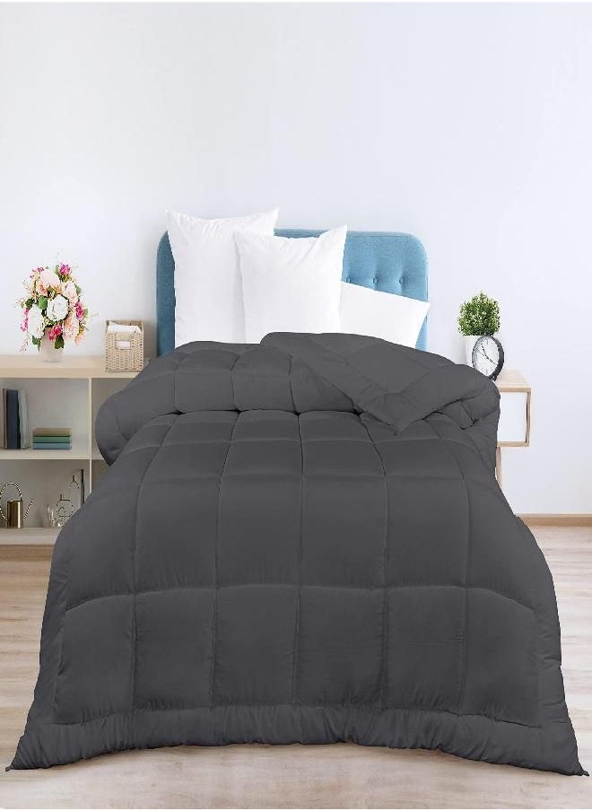 Utopia Bedding All Season Down Alternative Bed Comforter King Size Duvet Insert, Grey Comforter with Corner Tabs, Machine Washable