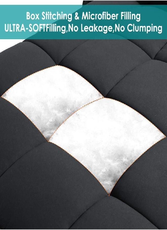 Cosybay Down Alternative Comforter (Black, Full) - All Season Soft Quilted Full Size Bed Comforter - Reversible Lightweight Duvet Insert with Corner Tabs - Winter Summer Warm Fluffy, 82x86 inches