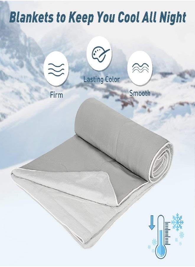 Catalonia Reversible Cooling Blanket, Lightweight Summer Comforter for Hot Sleepers, Silky Soft Summer Duvet Throw Size, 50x60 inches, Soft Breathable