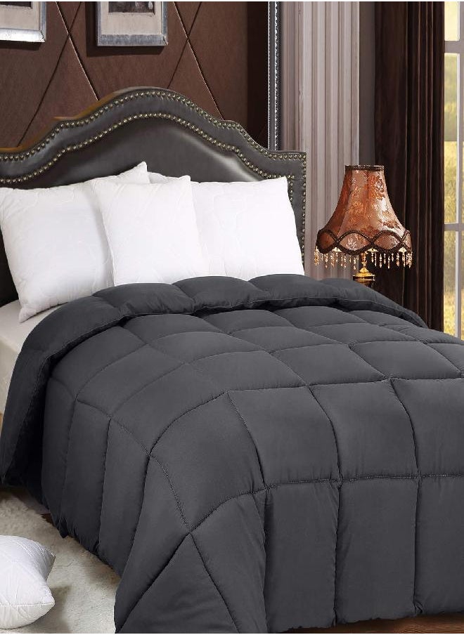 Utopia Bedding All Season 250 GSM Comforter - Soft Down Alternative Comforter - Plush Siliconized Fiberfill Duvet Insert - Box Stitched (King/Cal King, Gray)