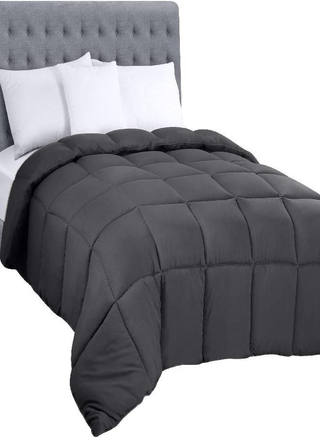 Utopia Bedding All Season 250 GSM Comforter - Soft Down Alternative Comforter - Plush Siliconized Fiberfill Duvet Insert - Box Stitched (King/Cal King, Gray)