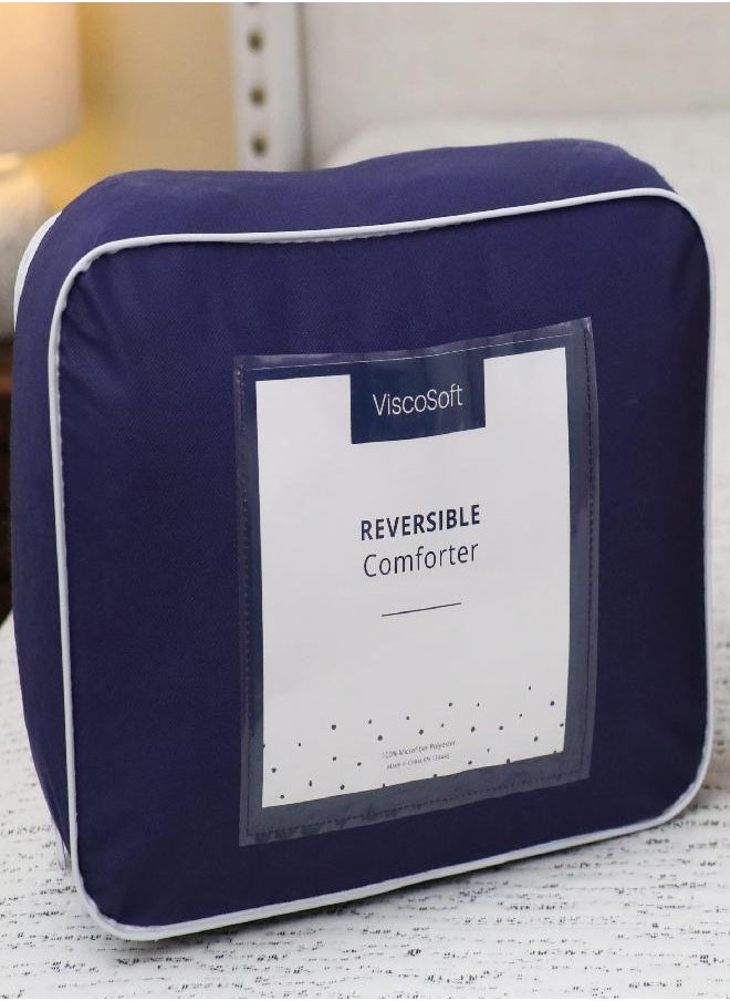 ViscoSoft Queen/Short Queen Microfiber All Seasons Down Alternative Comforter - Cooling Breathable Premium Soft Reversible Microfiber Duvet Blanket