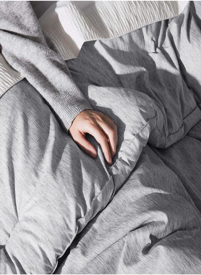 Bedsure Queen Comforter Set - Grey Comforter Queen Size, Soft Bedding for All Seasons, Cationic Dyed Bedding Set, 3 Pieces, 1 Comforter (88