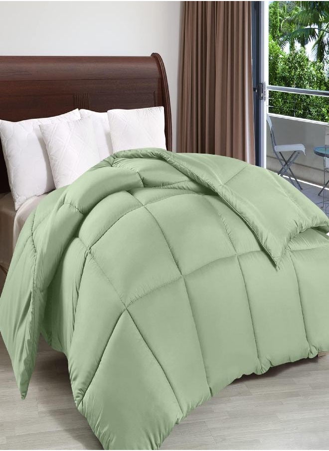 Utopia Bedding Comforter Duvet Insert - Quilted Comforter with Corner Tabs - Box Stitched Down Alternative Comforter (Twin, Sage Green)