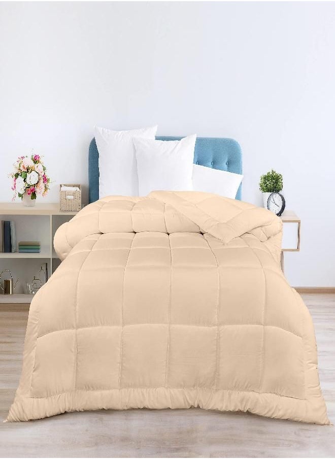 Utopia Bedding All Season Down Alternative Quilted King/Cal King Comforter - Duvet Insert with Corner Tabs - Machine Washable - Bed Comforter - Beige