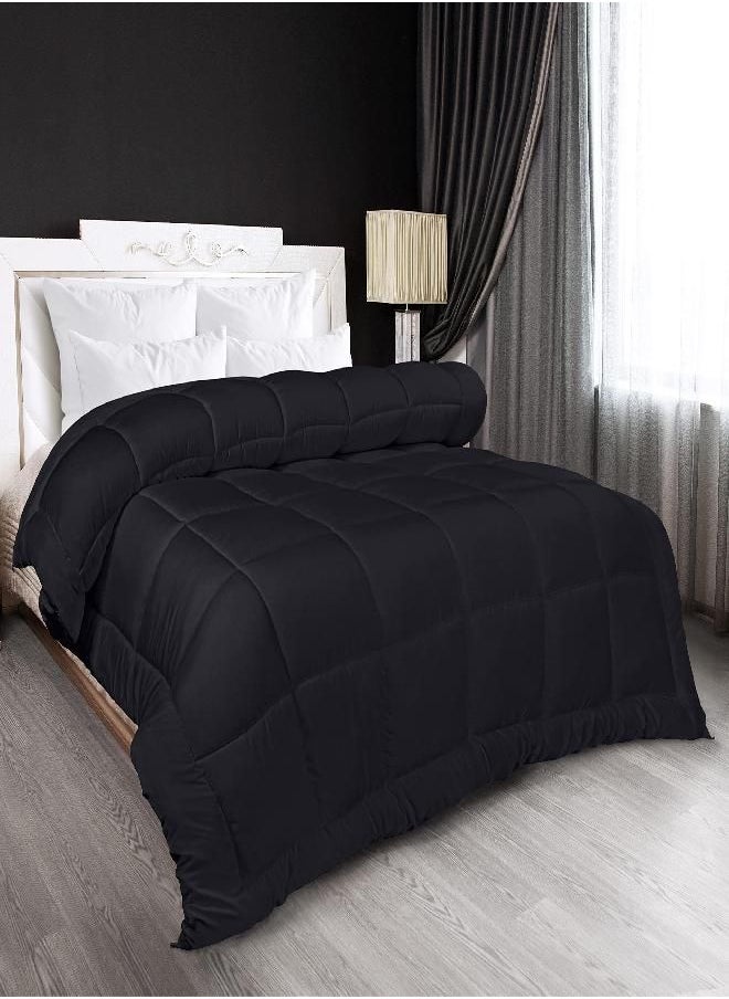 Utopia Bedding All Season Down Alternative Bed Comforter for Queen Bed, Duvet Insert, Comforters Queen Size, Black Comforter with Corner Tabs, Machine Washable