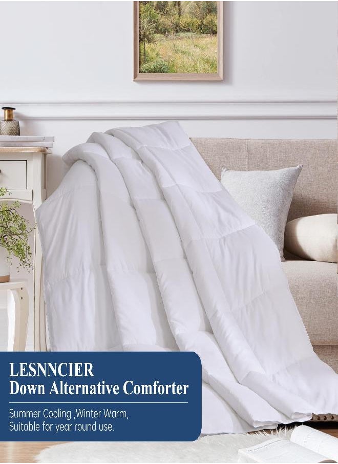 Utopia Bedding All Season Down Alternative Quilted Comforter Full Size- Duvet Insert with Corner Tabs- Machine Washable - Bed Comforter - White