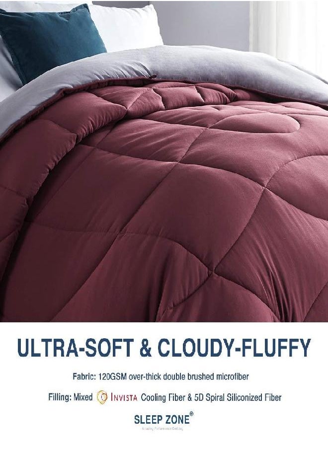 EASELAND All Season Queen Size Soft Quilted Down Alternative Comforter Reversible Duvet Insert with Corner Tabs,Winter Summer Warm Fluffy,White,88x88 inches
