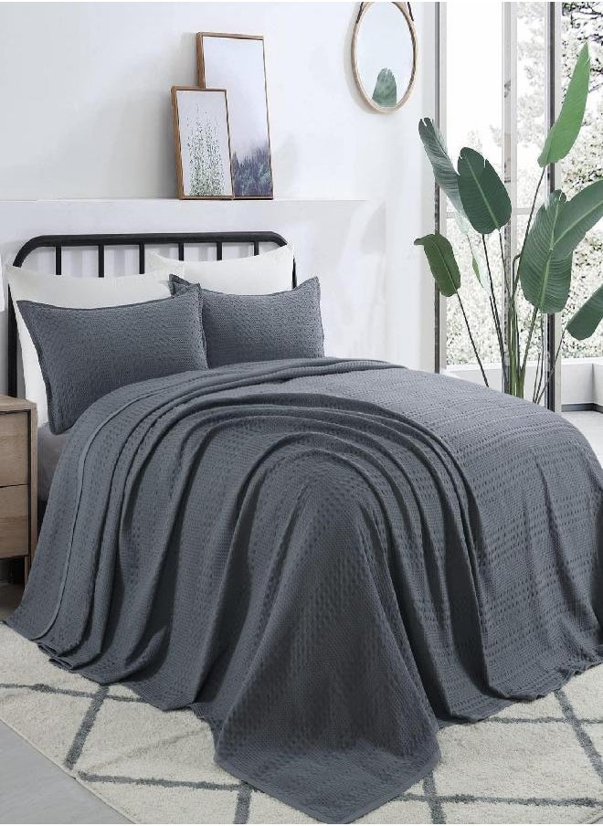 EASELAND All Season Full Size Soft Quilted Down Alternative Comforter Reversible Duvet Insert with Corner Tabs,Winter Summer Warm Fluffy,Dark Grey,82x86 inches