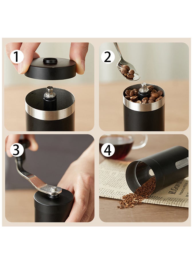 Manual Coffee Bean Grinder black Standard，Portable for Travel Convenient