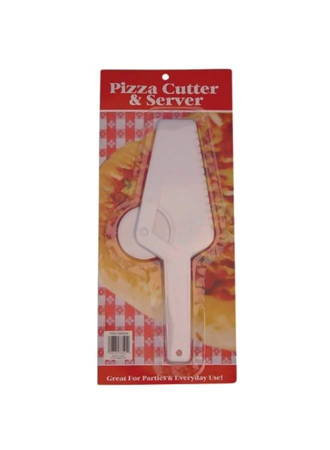 Plastic Pizza Cutter White 9.2x3.5x0.2inch