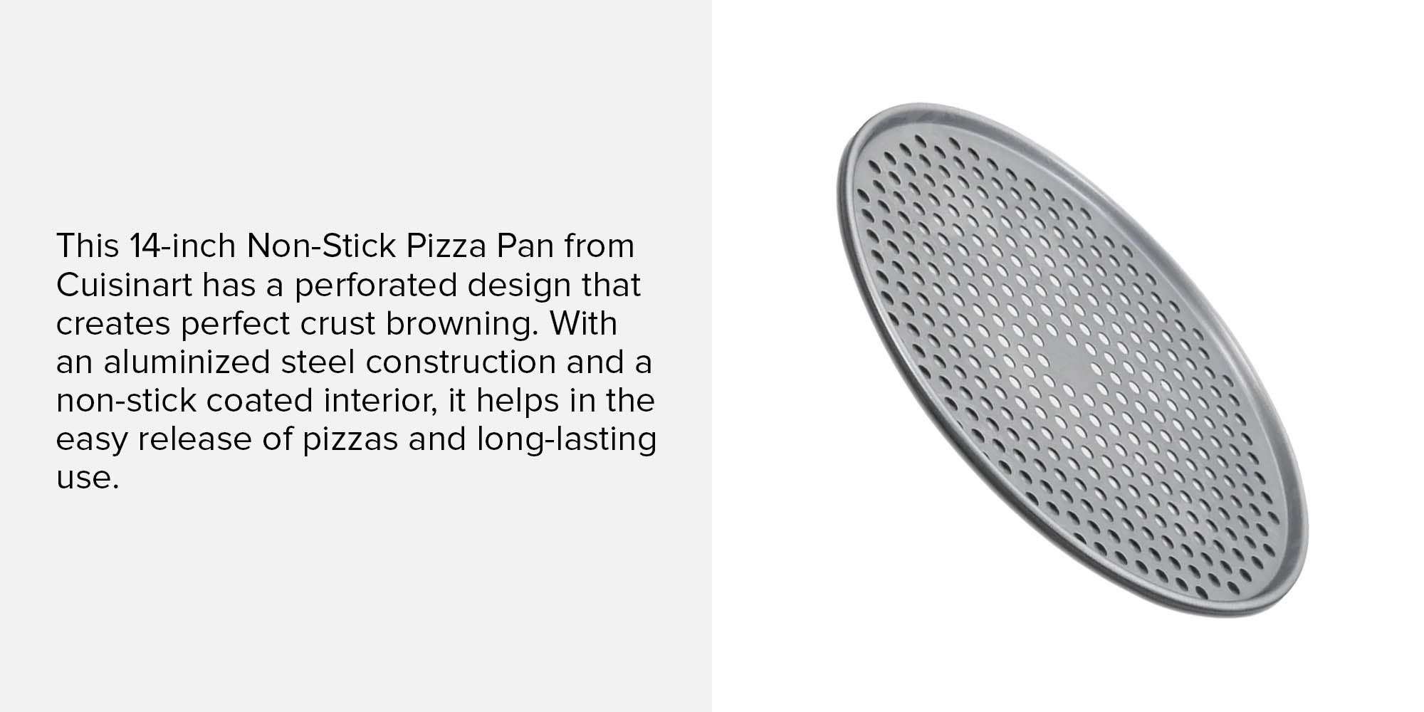 Non-Stick Pizza Pan Silver 15x14.4x1inch