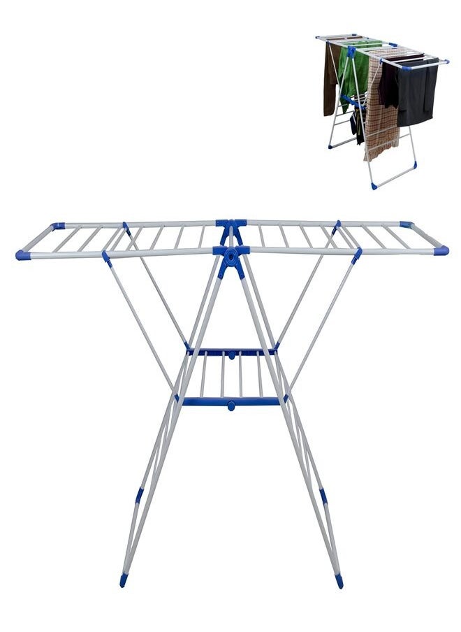 Clothes Drying Stand, Multifunctional Clothes Dryer for Indoor and Outdoor, Stainless Steel Folding Cloth Dryer With Side Wings, Space Saving & Ideal For Homes Weatherproof & Lightweight