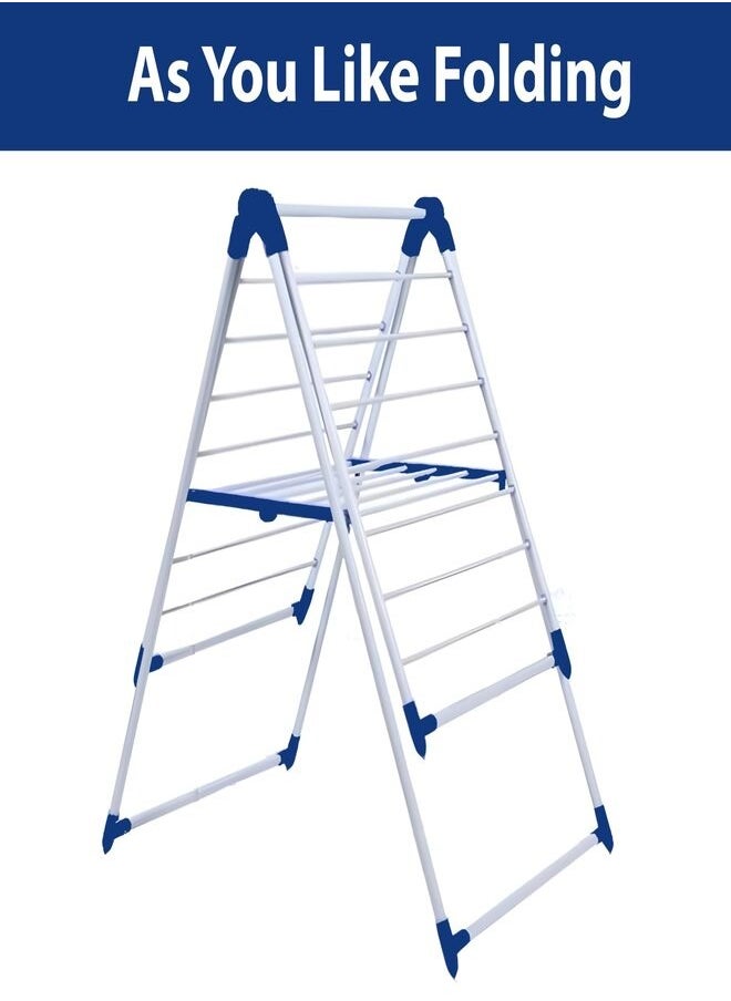 Clothes Drying Stand, Multifunctional Clothes Dryer for Indoor and Outdoor, Stainless Steel Folding Cloth Dryer With Side Wings, Space Saving & Ideal For Homes Weatherproof & Lightweight