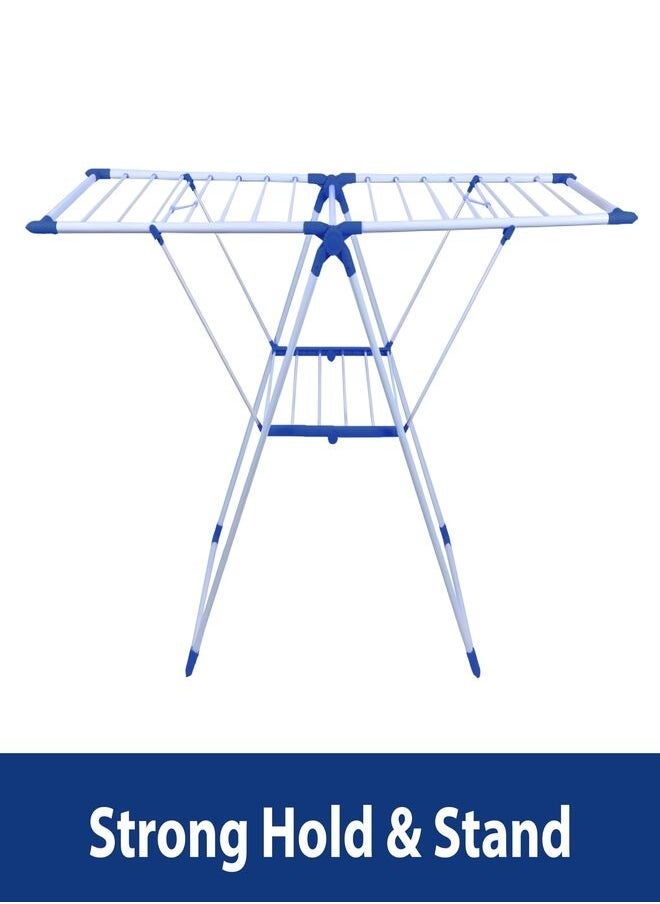 Clothes Drying Stand, Multifunctional Clothes Dryer for Indoor and Outdoor, Stainless Steel Folding Cloth Dryer With Side Wings, Space Saving & Ideal For Homes Weatherproof & Lightweight