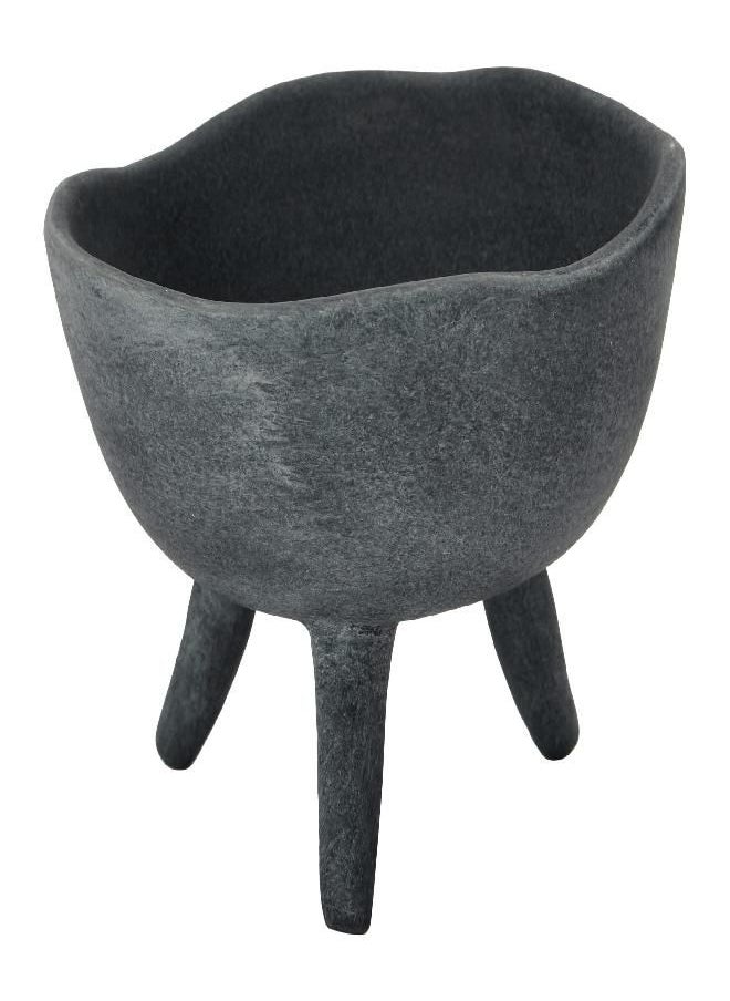 Creative Co-Op Boho Terracotta Footed Planter, Matte Black