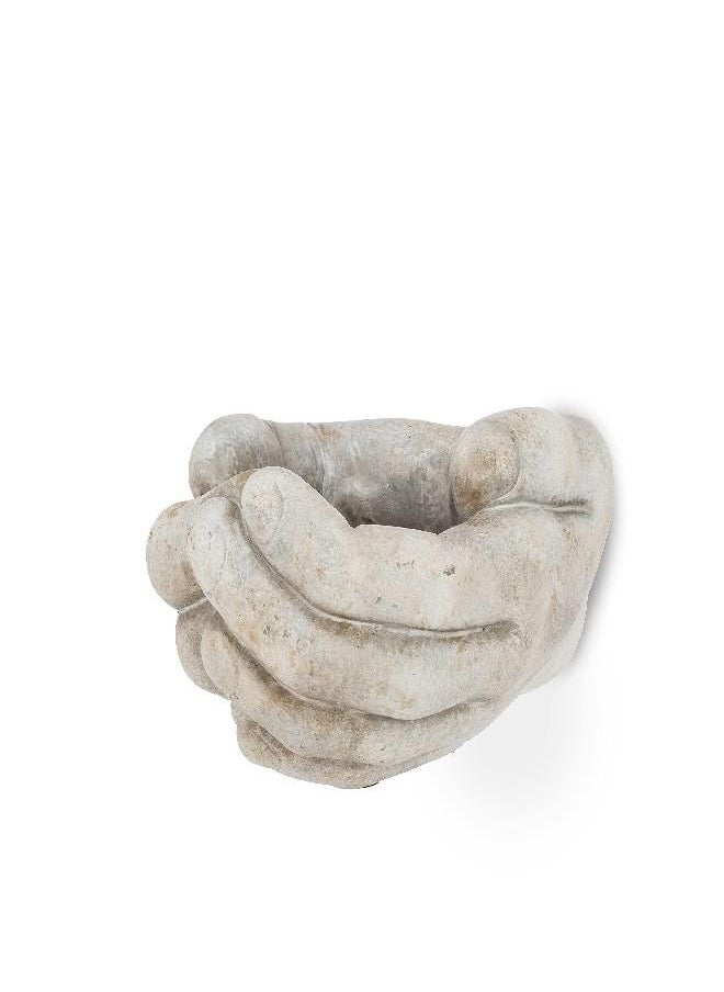 Abbott Collection 27-HANDS-314 Cupping Hands Wall Planter, Grey