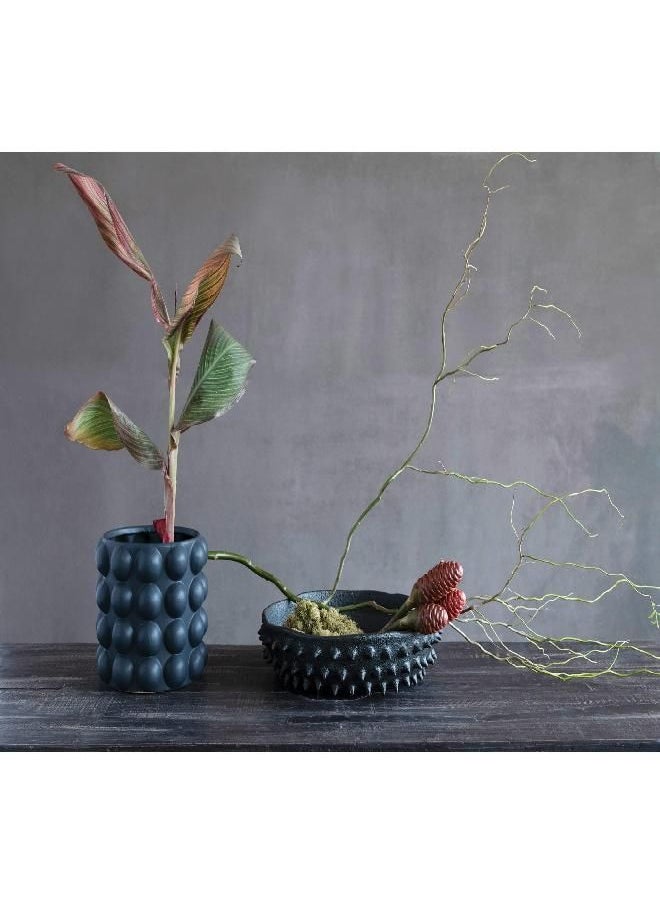 Creative Co-Op Stoneware Planter with Raised Dots