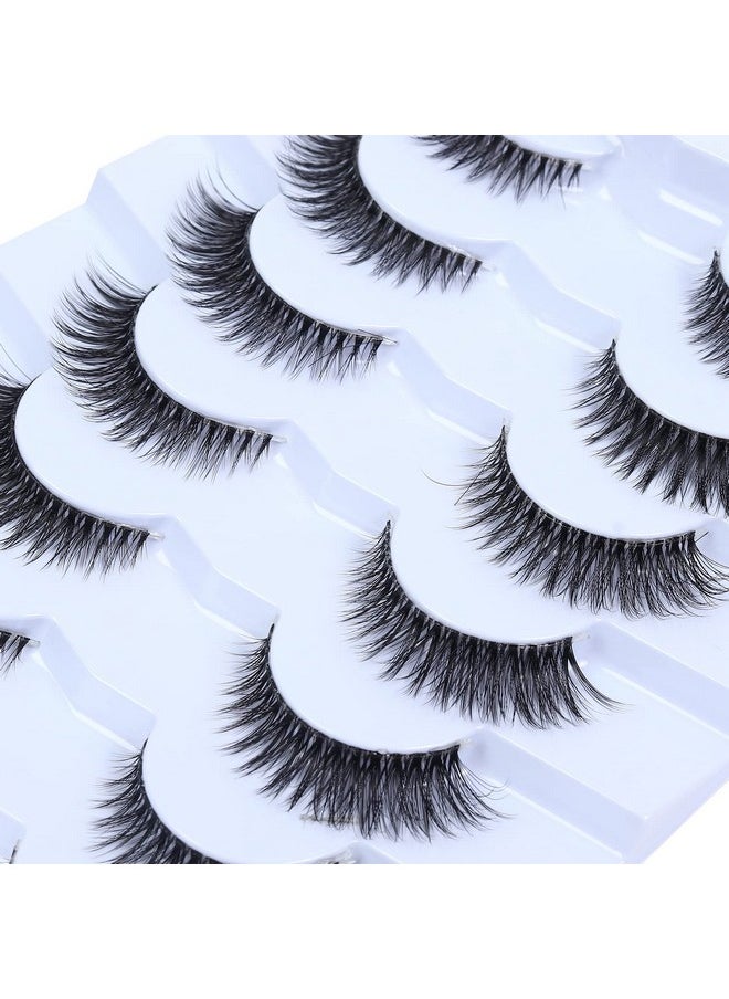 Clear Band Cat Eye Eyelashes Wispy 7 Pairs 12Mm 3D False Lashes Natural Look Short Fluffy Eyelash Cc64