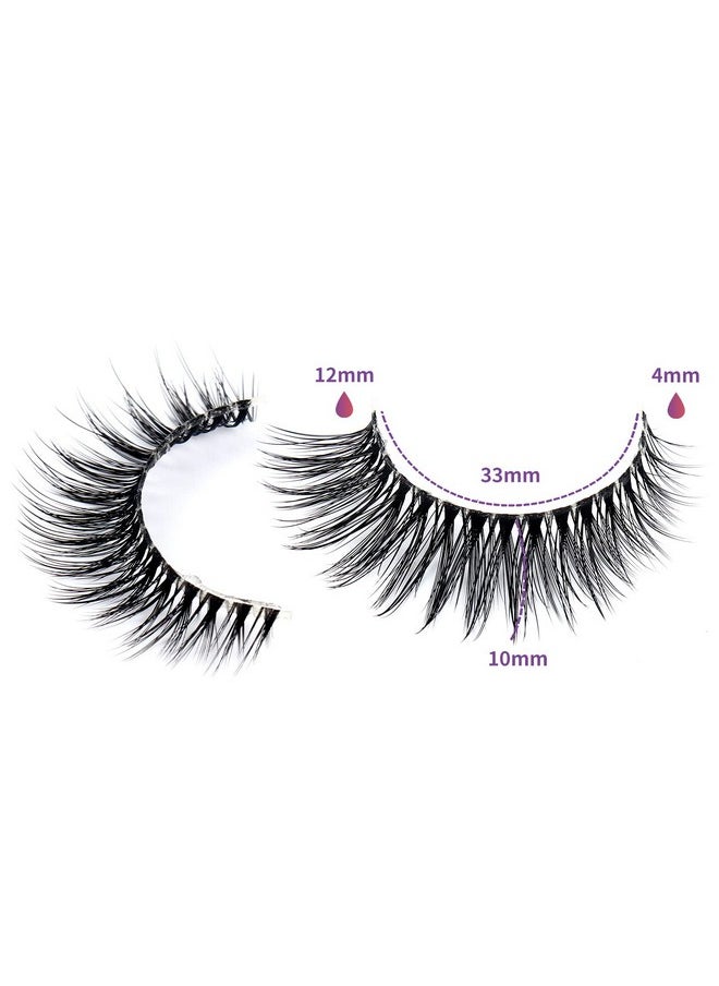 Clear Band Cat Eye Eyelashes Wispy 7 Pairs 12Mm 3D False Lashes Natural Look Short Fluffy Eyelash Cc64