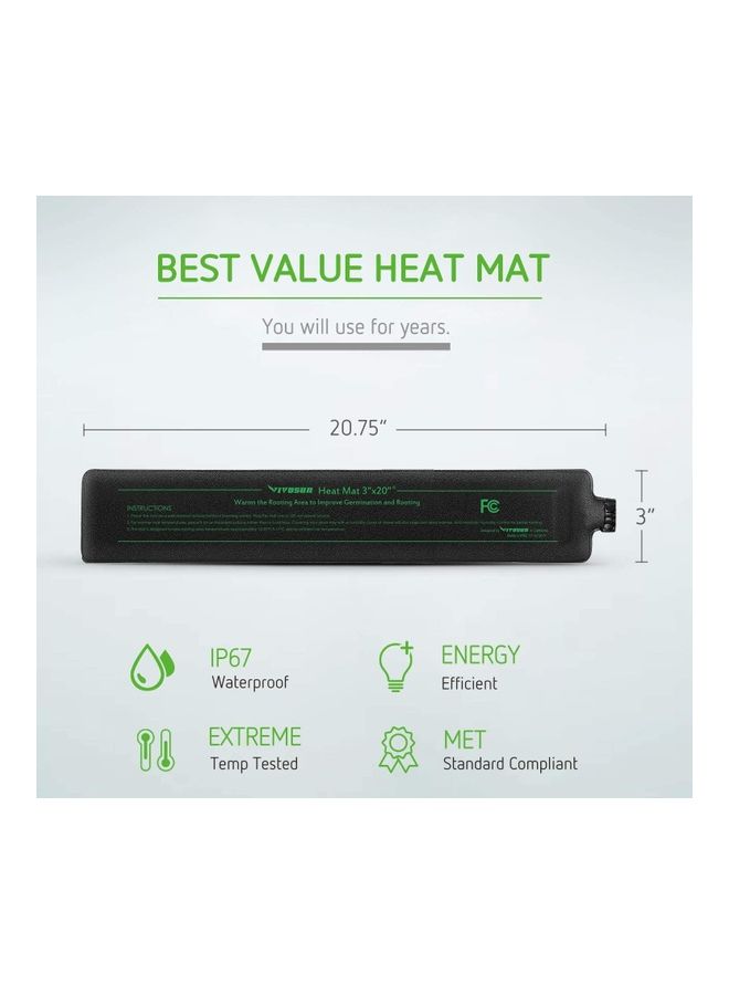 Durable Waterproof Seedling Heat Mat Black