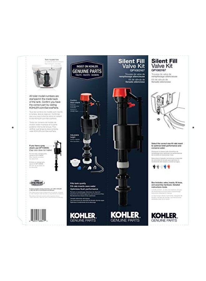 Silent Fill Valve Kit Black/Red/White 17x5x3.5inch