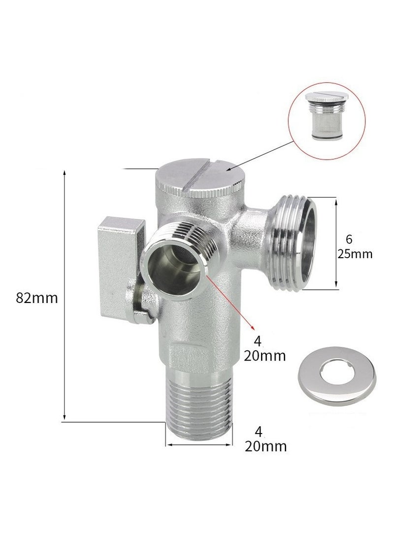 4-Point Copper Ball Valve Fully Open Large Flow Gas Water Heater Triangle Valve