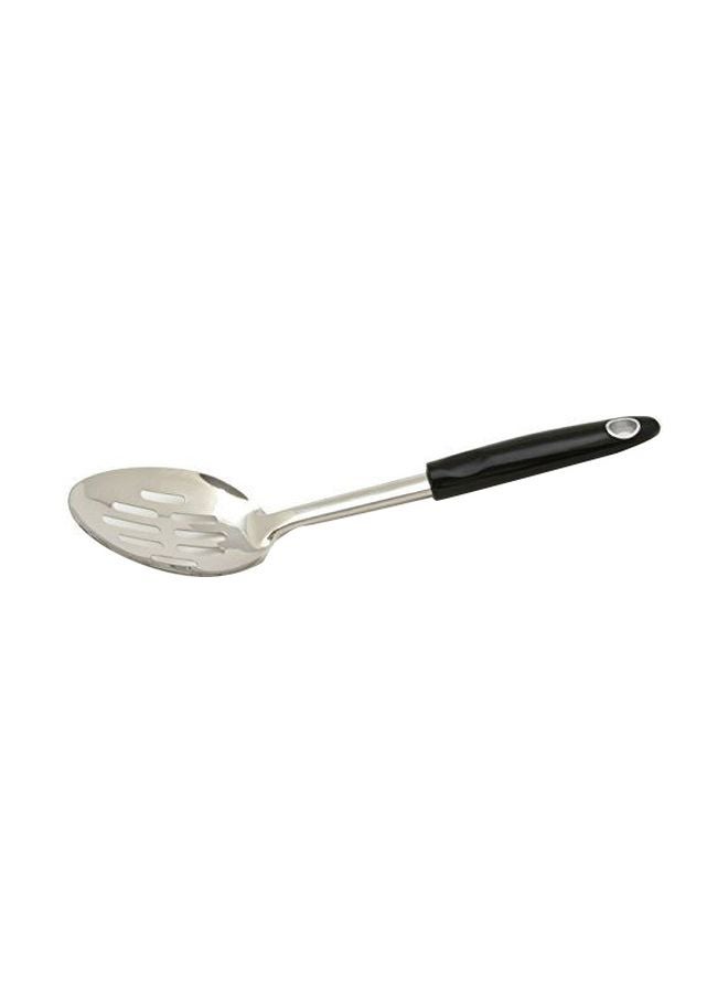 Stainless Steel Slotted Spoon Silver/Black 12inch